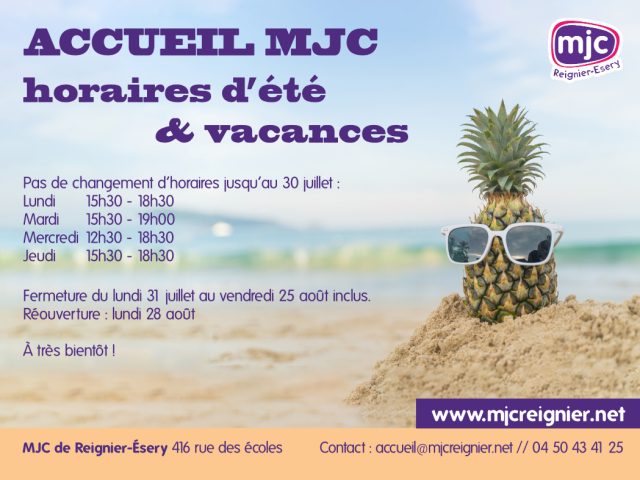 Horaires d’été & vacances 2023