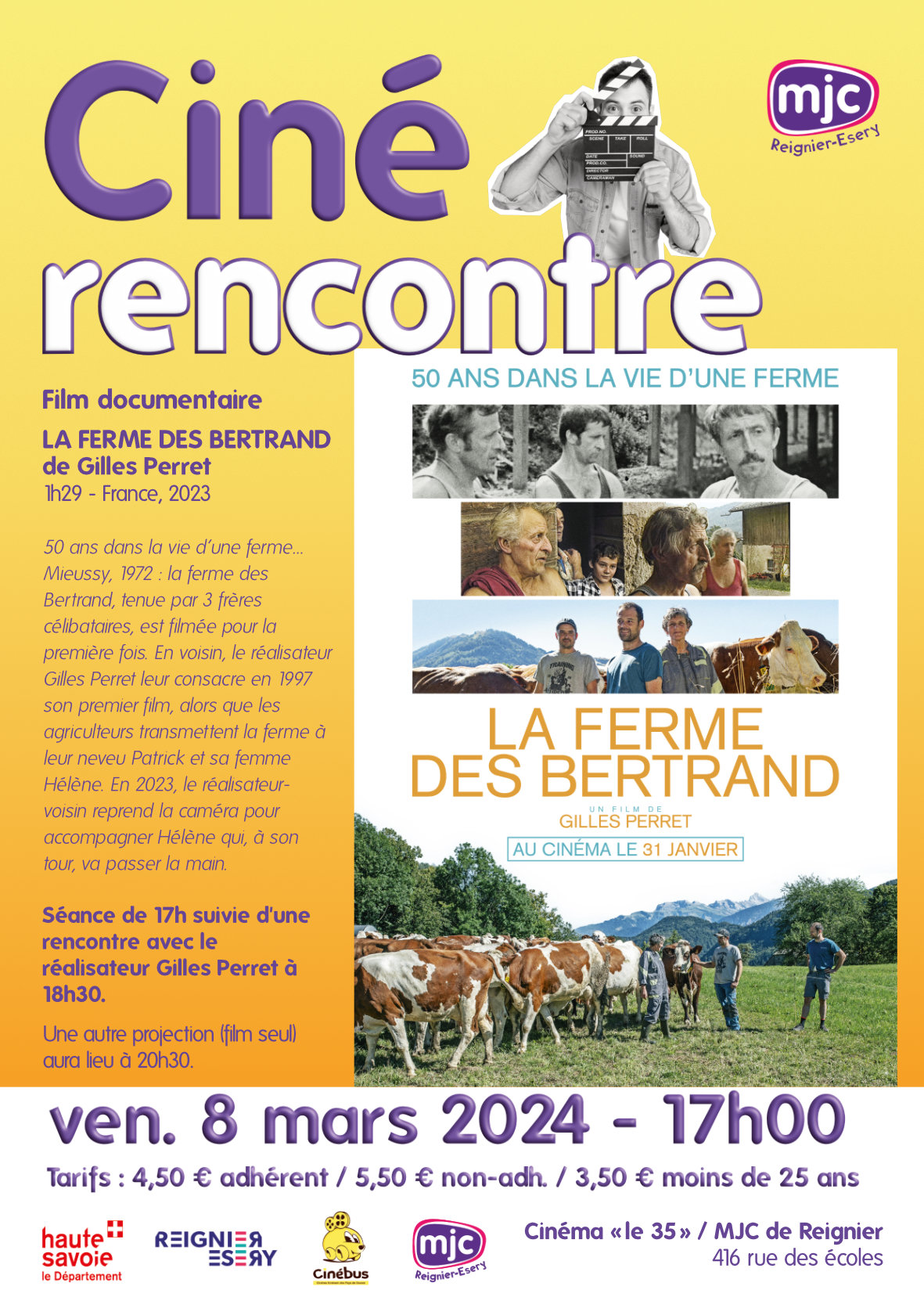 CINÉMA « La ferme des Bertrand » en présence de Gilles Perret