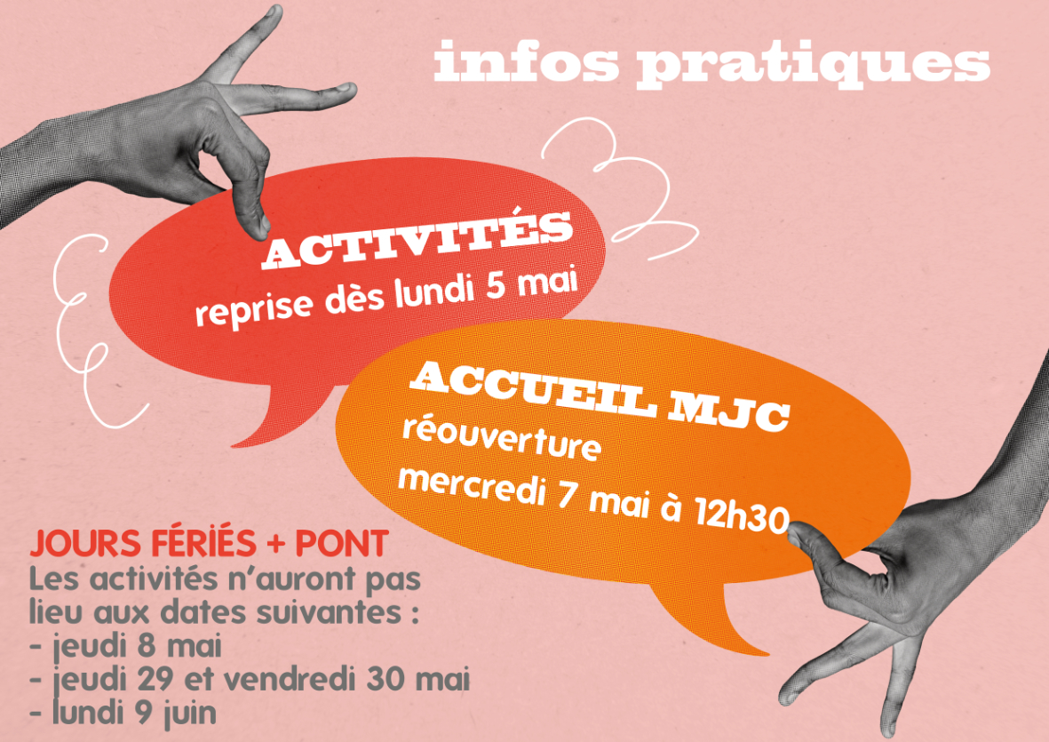MAI-JUIN 2025 – Jours fériés & Pont à la MJC